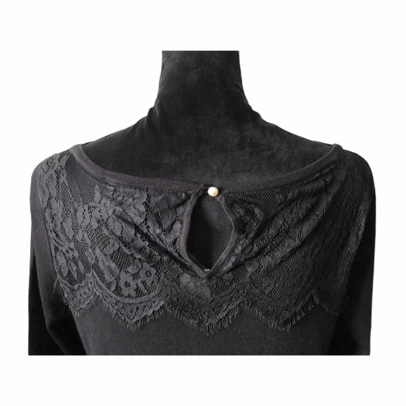 White House Black Market Black Tunic Size Medium - Picture 5 of 6